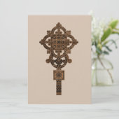 Hölzernes Handkreuz  Einladung (Stehend Vorderseite)
