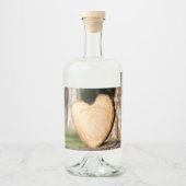 hölzernes Herz Alkoholflaschenetikett (Vorderseite)