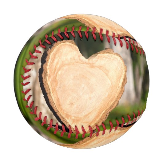 hölzernes Herz Baseball (Vorderseite Links)