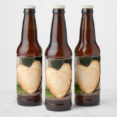 hölzernes Herz Bierflaschenetikett (Flaschen)