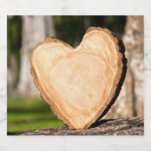 hölzernes Herz Bierflaschenetikett (Einzelnes Label)