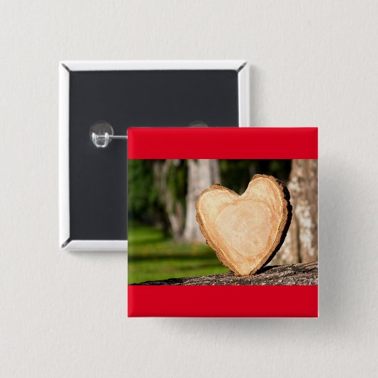 hölzernes Herz Button (Vorne & Hinten)