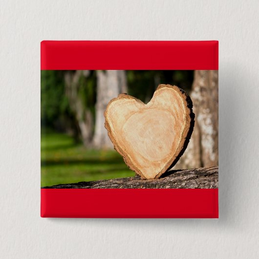 hölzernes Herz Button (Vorderseite)