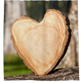 hölzernes Herz Duschvorhang (Vorderseite)