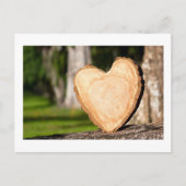 hölzernes Herz Feiertagspostkarte (Vorderseite)