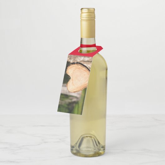 hölzernes Herz Flaschenanhänger (Angewinkelt)