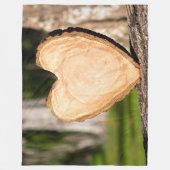 hölzernes Herz Fleecedecke (Vorderseite)