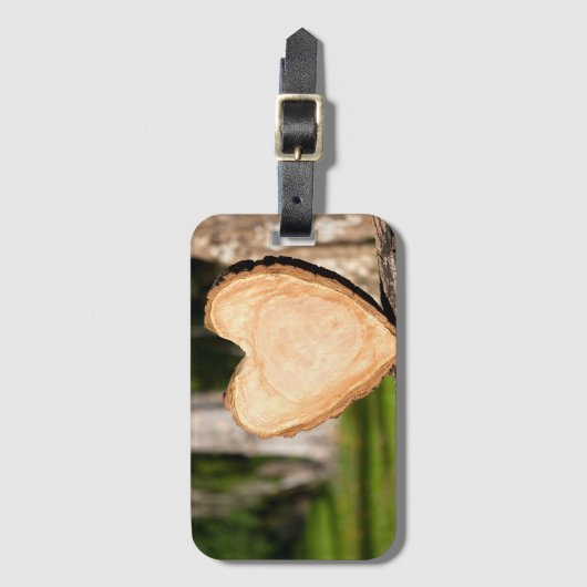 hölzernes Herz Gepäckanhänger (Vorderseite Vertikal)