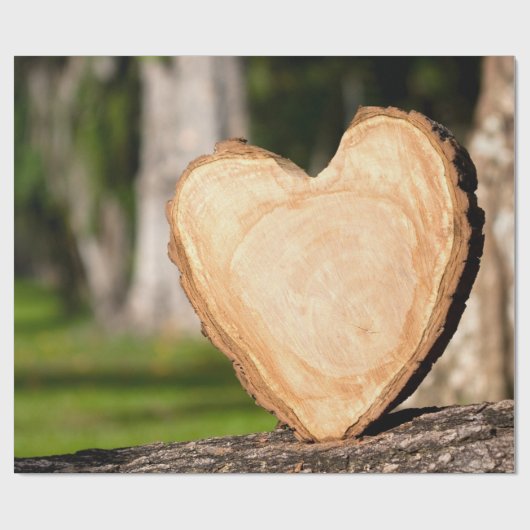 hölzernes Herz Geschenkpapier (Flach)