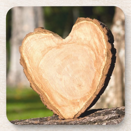 hölzernes Herz Getränkeuntersetzer (Vorderseite)