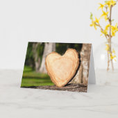 hölzernes Herz Karte (Gelbe Blume)