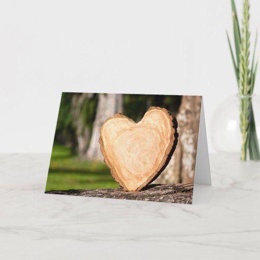hölzernes Herz Karte (Vorderseite)