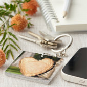 hölzernes Herz Schlüsselanhänger (Vorderseite rechts)
