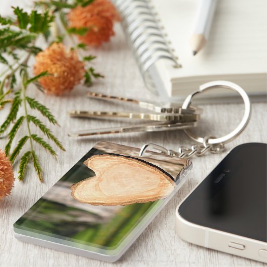 hölzernes Herz Schlüsselanhänger (Vorderseite rechts)