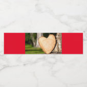 hölzernes Herz Wasserflaschenetikett (Einzelnes Label)