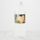 hölzernes Herz Wasserflaschenetikett (Vorderseite)