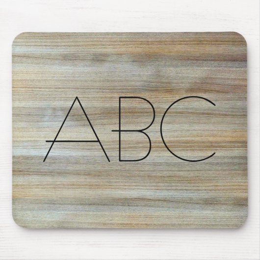 Hölzernes Korn-Beschaffenheits-Monogramm #2 Mousepad (Vorne)