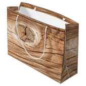Hölzernes Korn Knothole Große Geschenktüte (Rückseite Schrägansicht)