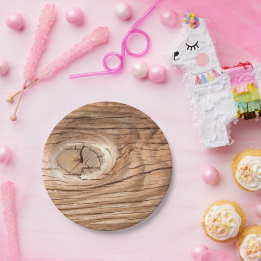 Hölzernes Korn Knothole PapierTeller (Party)