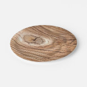 Hölzernes Korn Knothole PapierTeller (Schrägansicht)