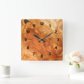 Hölzernes Korn Quadratische Wanduhr (Zuhause)