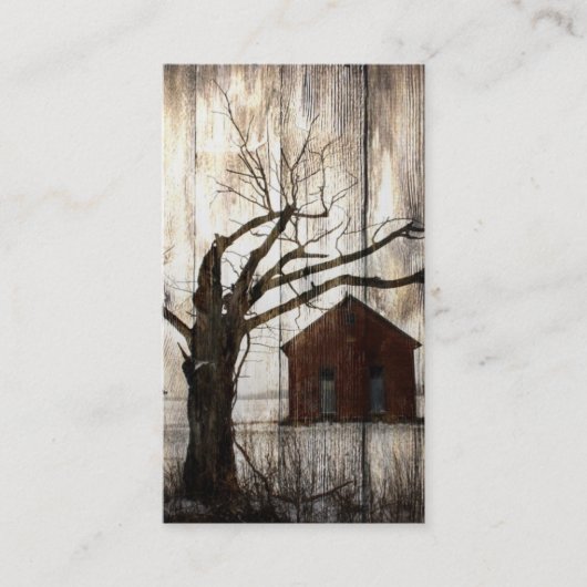 Hölzernes Korn-rustikales Land-rote Visitenkarte (Vorderseite)