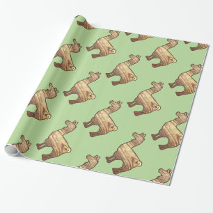 Hölzernes Lama-Packpapier Geschenkpapier