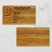 Hölzernes Monogramm B Visitenkarte (Vorne/Hinten)