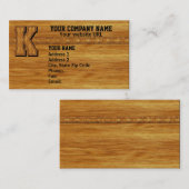 Hölzernes Monogramm K Visitenkarte (Vorne/Hinten)