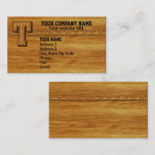 Hölzernes Monogramm T Visitenkarte (Vorne/Hinten)