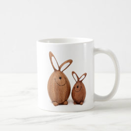 Hölzernes niedliches Osterkaninchen Kaffeetasse