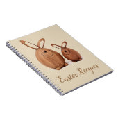 Hölzernes niedliches Osterkaninchen Notizblock (Rechte Seite)