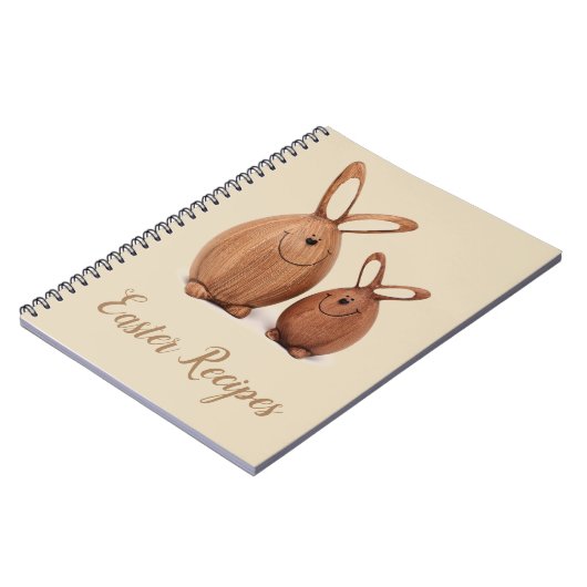 Hölzernes niedliches Osterkaninchen Notizblock (Linke Seite)