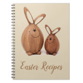 Hölzernes niedliches Osterkaninchen Notizblock (Vorderseite)