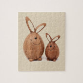 Hölzernes niedliches Ostern-Kaninchen Puzzle (Vertikal)