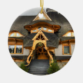 Hölzernes polnisches Haus in Zakopane Keramikornament (Vorne)