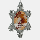 Hölzernes Puzzle Schneeflocken Zinn-Ornament (Links)