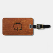 Hölzernes rustikales Monogramm der Gepäckanhänger (Vorderseite horizontal)