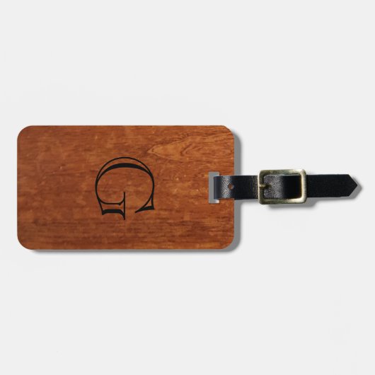 Hölzernes rustikales Monogramm der Gepäckanhänger (Vorderseite horizontal)