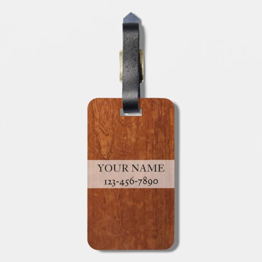 Hölzernes rustikales Monogramm der Gepäckanhänger (Rückseite vertikal)