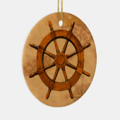 Hölzernes Schiffs-Rad Keramik Ornament (Rechts)