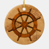 Hölzernes Schiffs-Rad Keramik Ornament (Hinten)