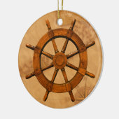 Hölzernes Schiffsruder Keramik Ornament (Links)