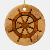 Hölzernes Schiffsruder Keramik Ornament (Hinten)