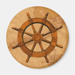 Hölzernes Schiffsruder Magnet