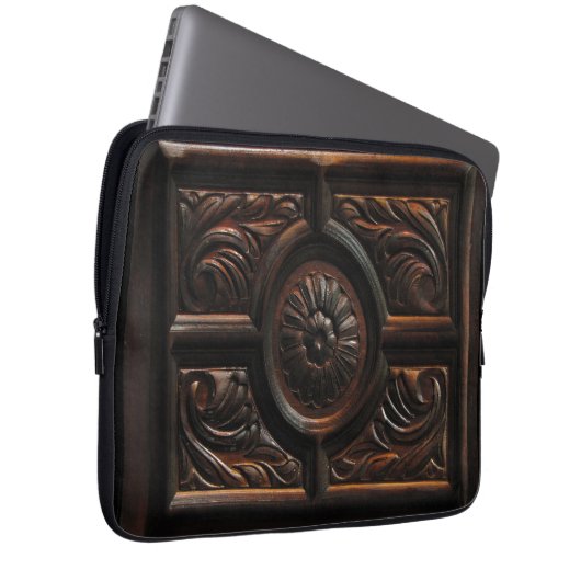 Hölzernes Schnitzen Laptopschutzhülle (Vorne Rechts)