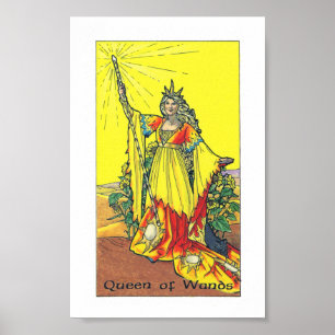 Hölzernes Tarot Robins - Königin von Wands Poster