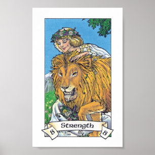 Hölzernes Tarot Robins - Major 8 Stärke Poster
