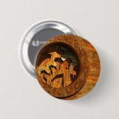 hölzernes Uhrwerk Button (Vorne & Hinten)