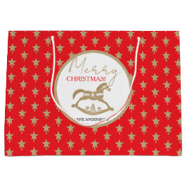 Hölzernes Weihnachts-Schaukelpferd Große Geschenktüte